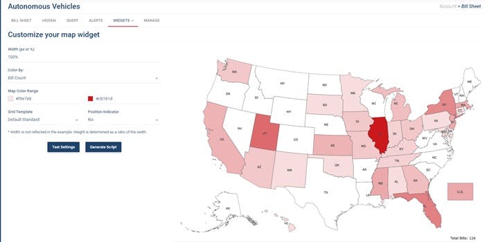 The bill map widget page