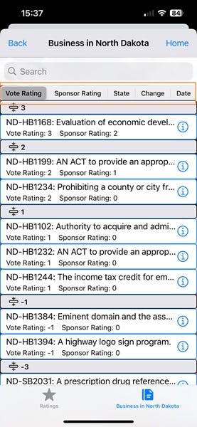 The legislation page