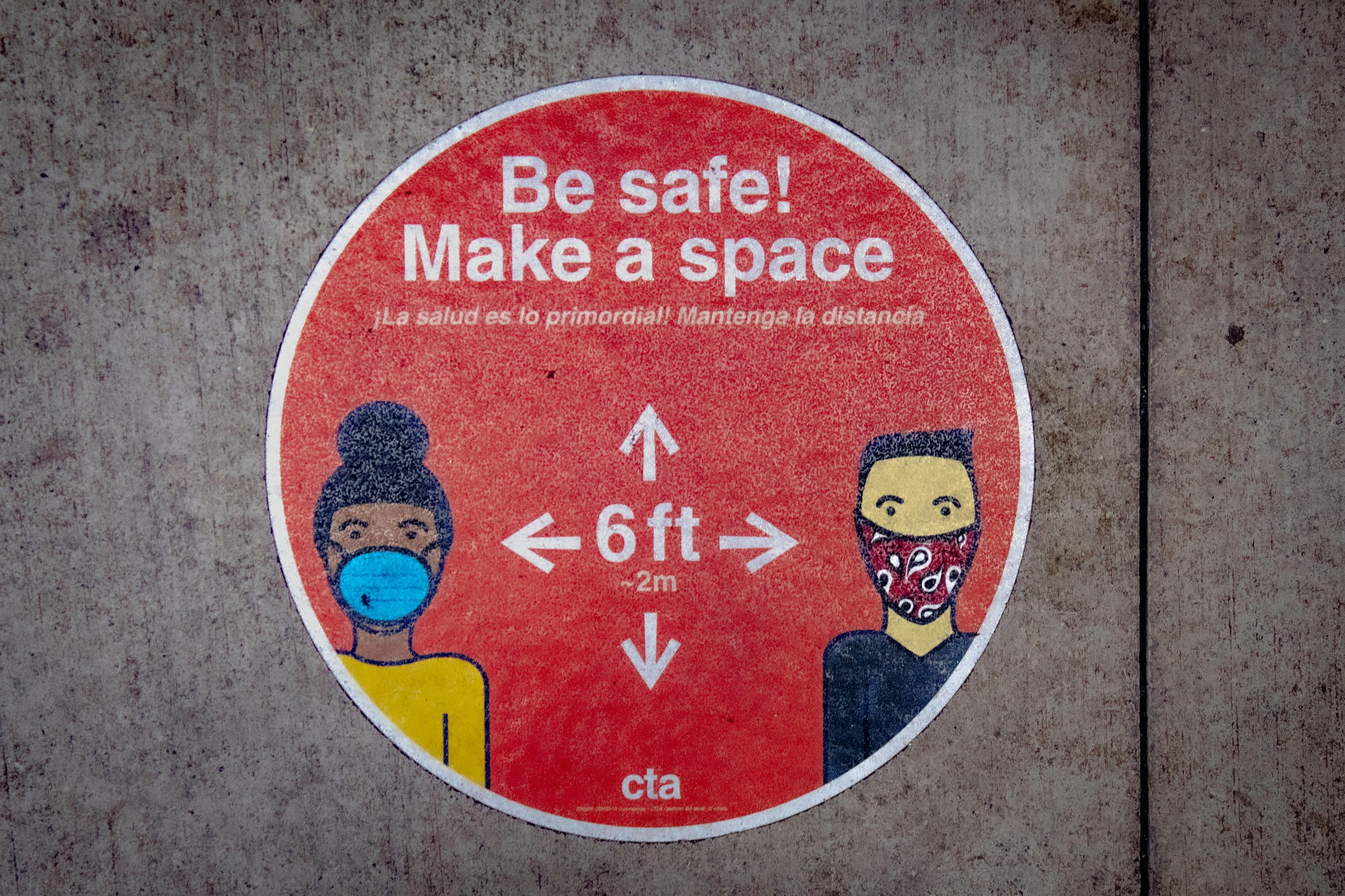 be safe make some space sign for social distancing - Photo by Elizabeth McDaniel on Unsplash