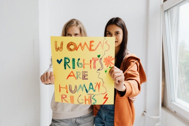 Women's Rights are Human Rights sign