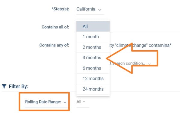 Choosing the date range