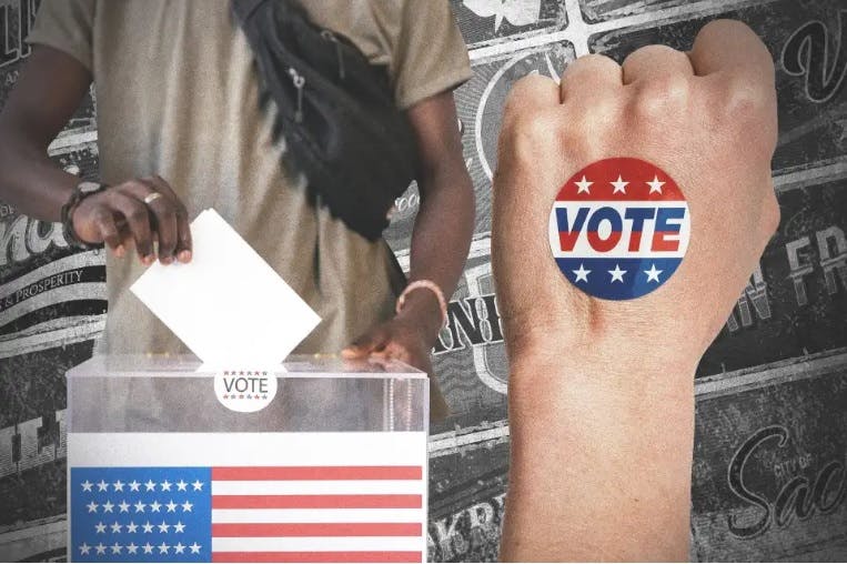 Ballot Box and Voting Sticker