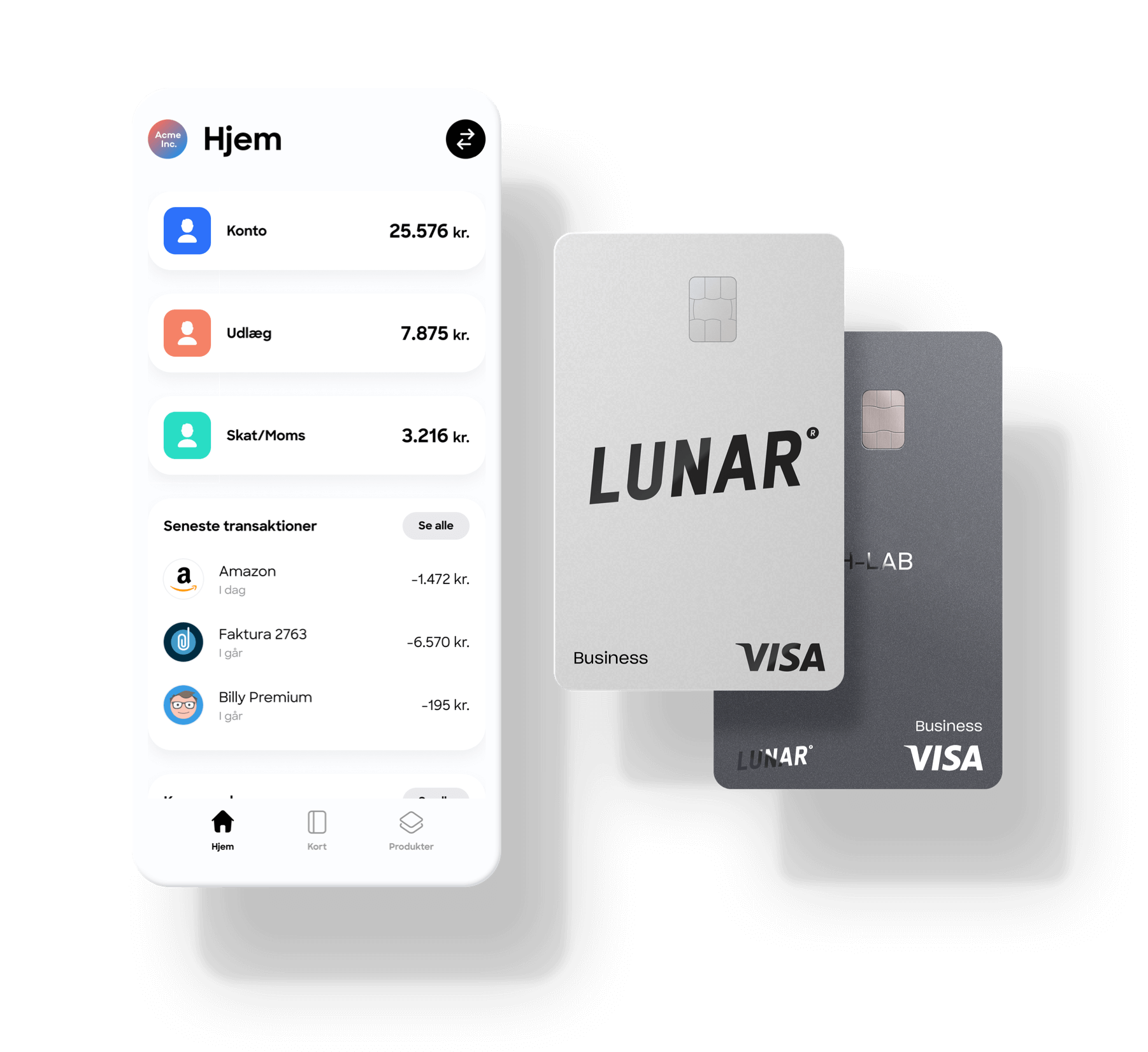 Lunar Business er en moderne bank skræddersyet til dig, der er iværksætter. Styr hele din økonomi fra mobilen, minimér rutinearbejde, og voks hurtigere.