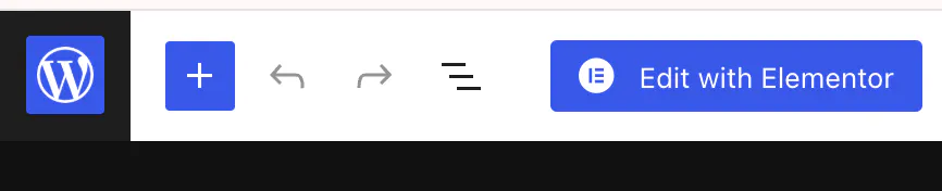 The WordPress editor with the Edit with Elementor button