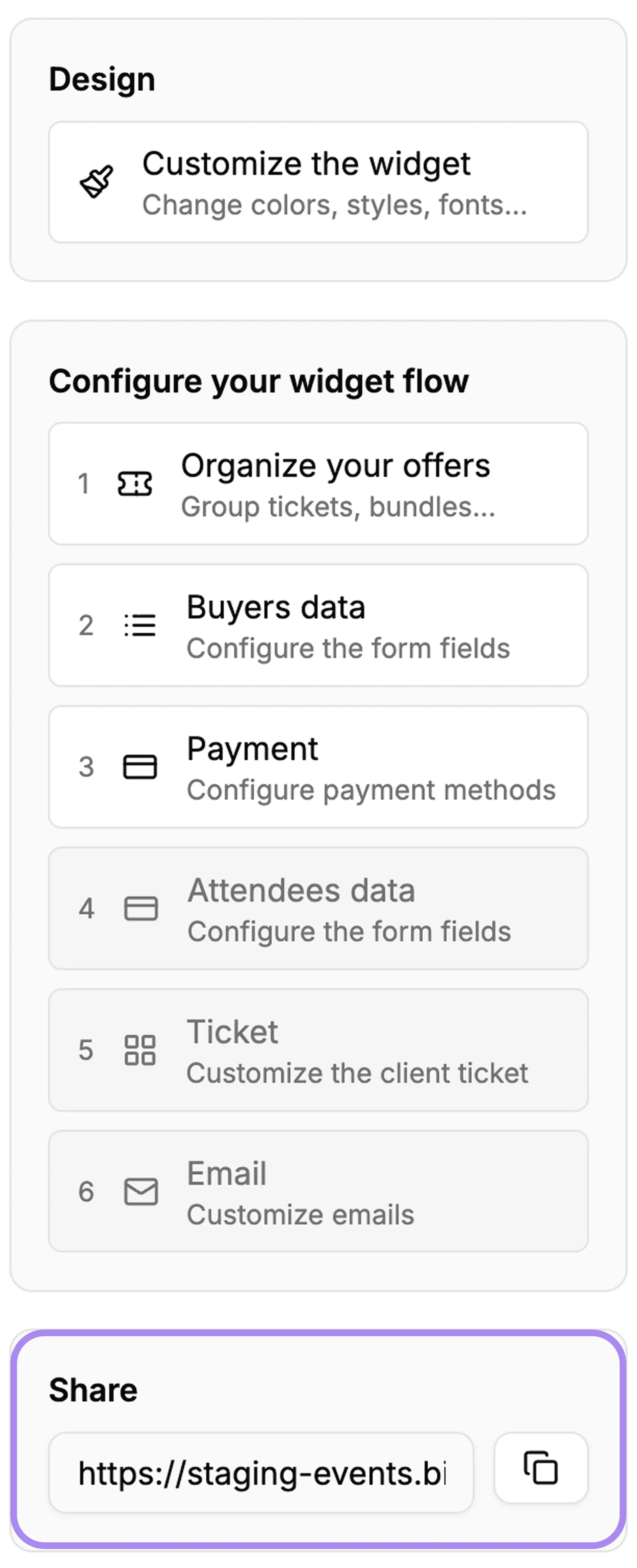 A published sales channel URL, with the Sales Channel ID at the end