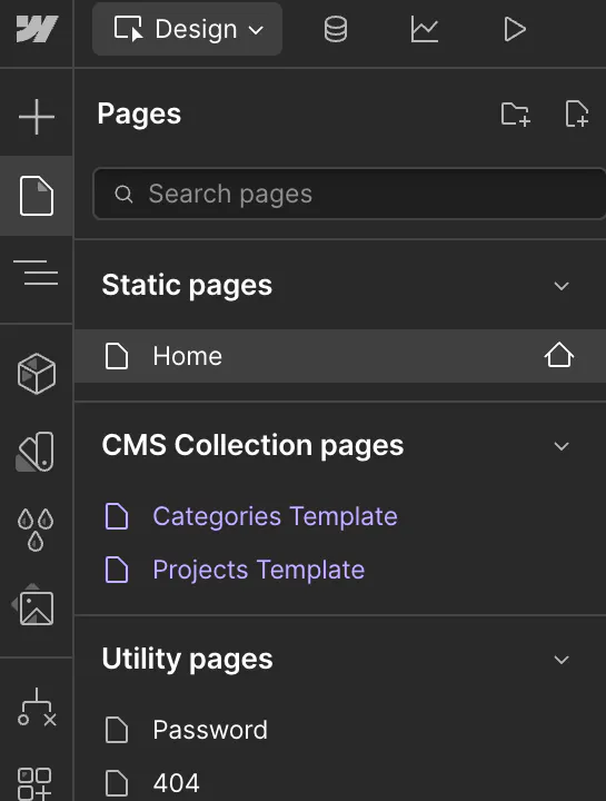 The Webflow Add Elements panel showing a Div Block being added to the current page