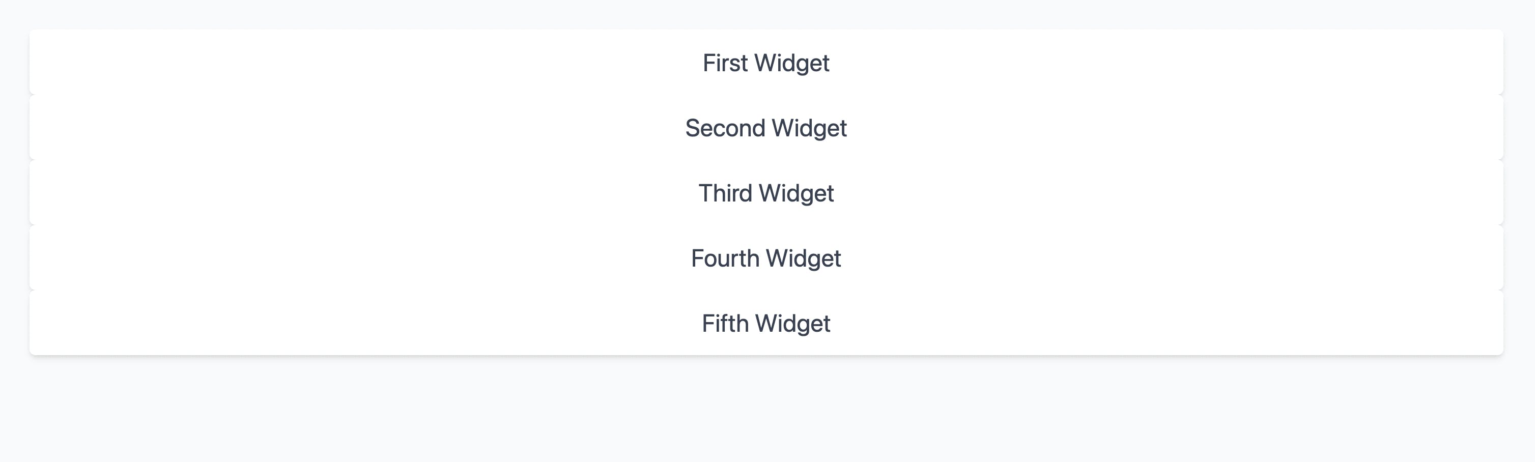 Widgets without the grid