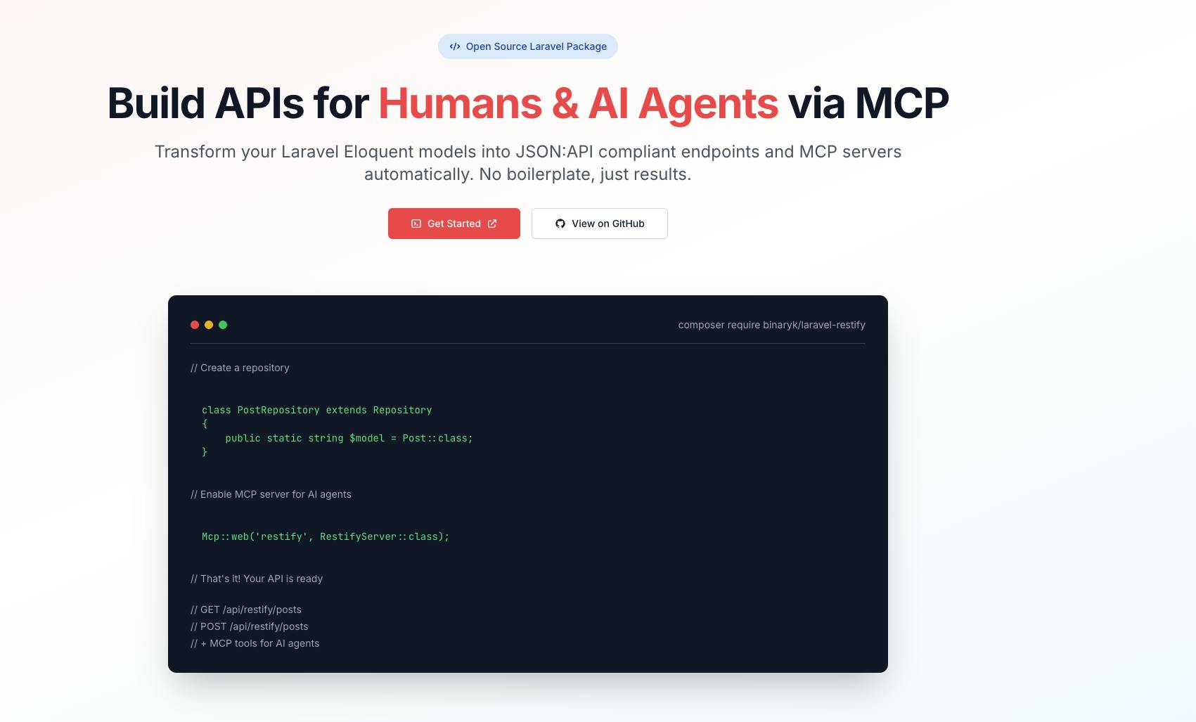 Laravel Restify: Open Source MCP Server Generation