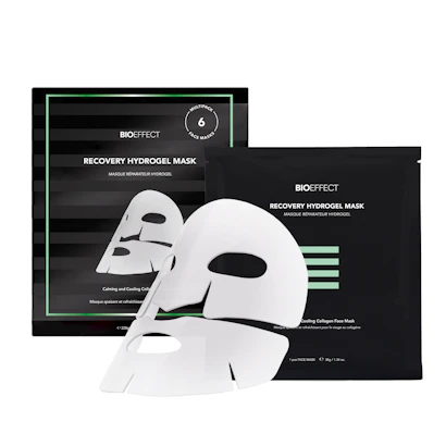 Recovery Hydrogel Mask in front of box.