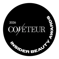 Coveteur 2026 Insider Beauty Awards seal in black and white