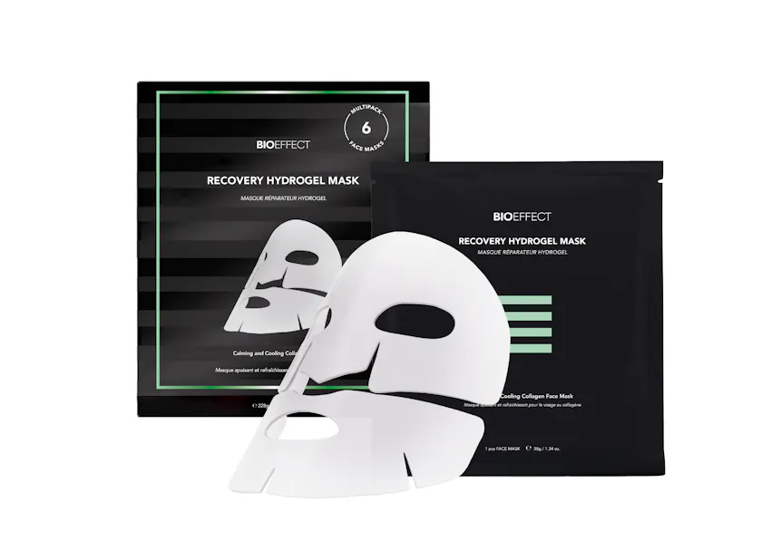 Recovery Hydrogel Mask in front of box.
