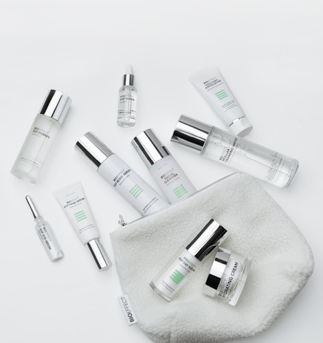 A selection of products and a teddy bag.