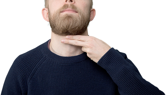 trimming beard on neck