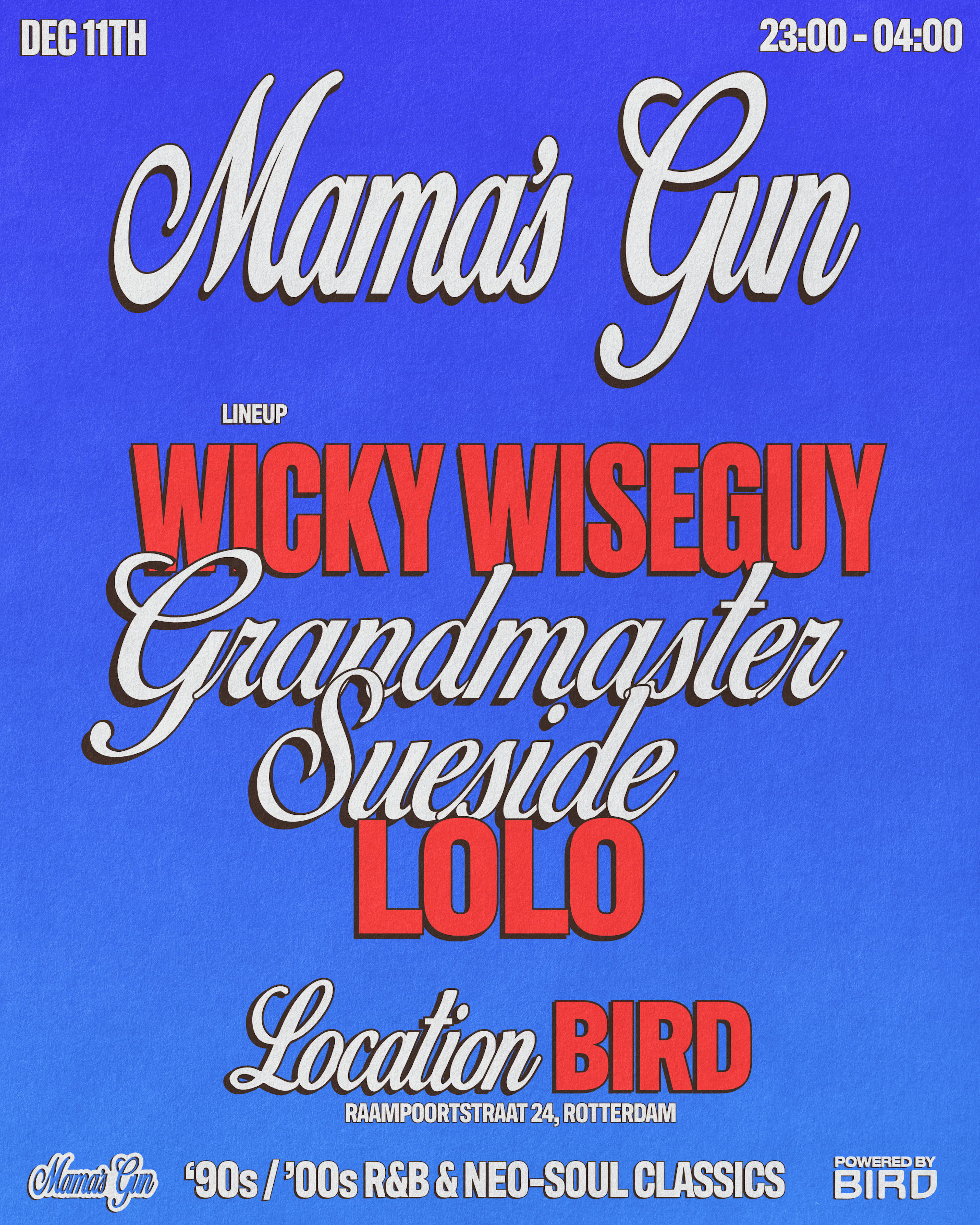 Mama's Gun poster with line-up and date