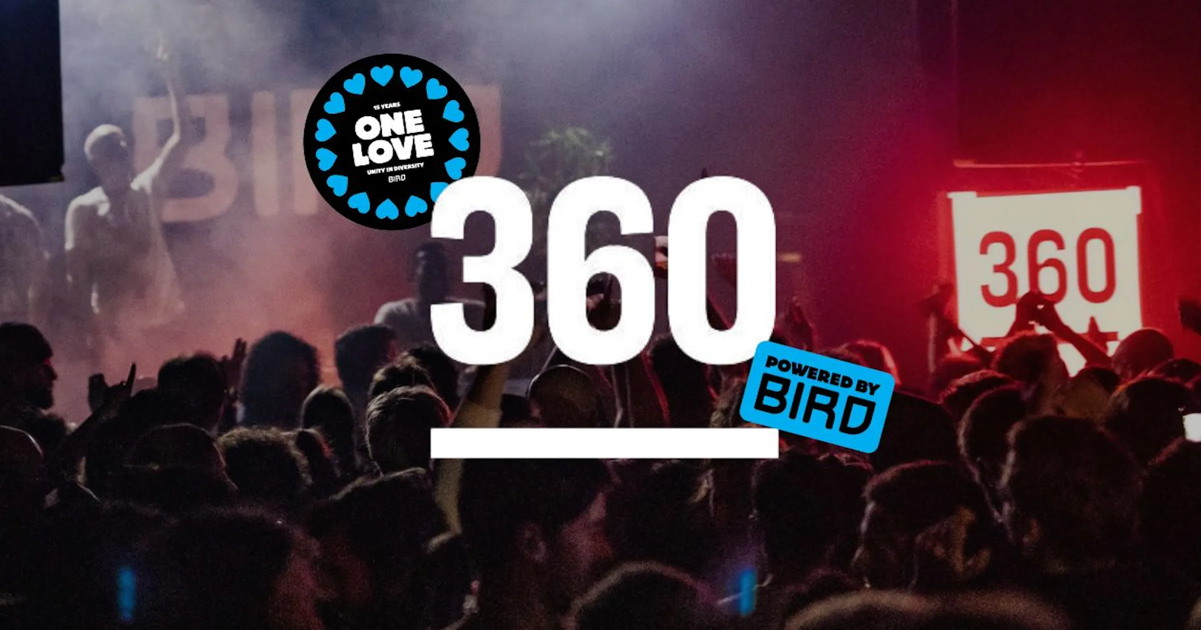 Official event artwork connected to 360 Degrees ft. Jayda G | 25 SEP | One Love, 15 Jaar BIRD Rotterdam – 25 sep 2026