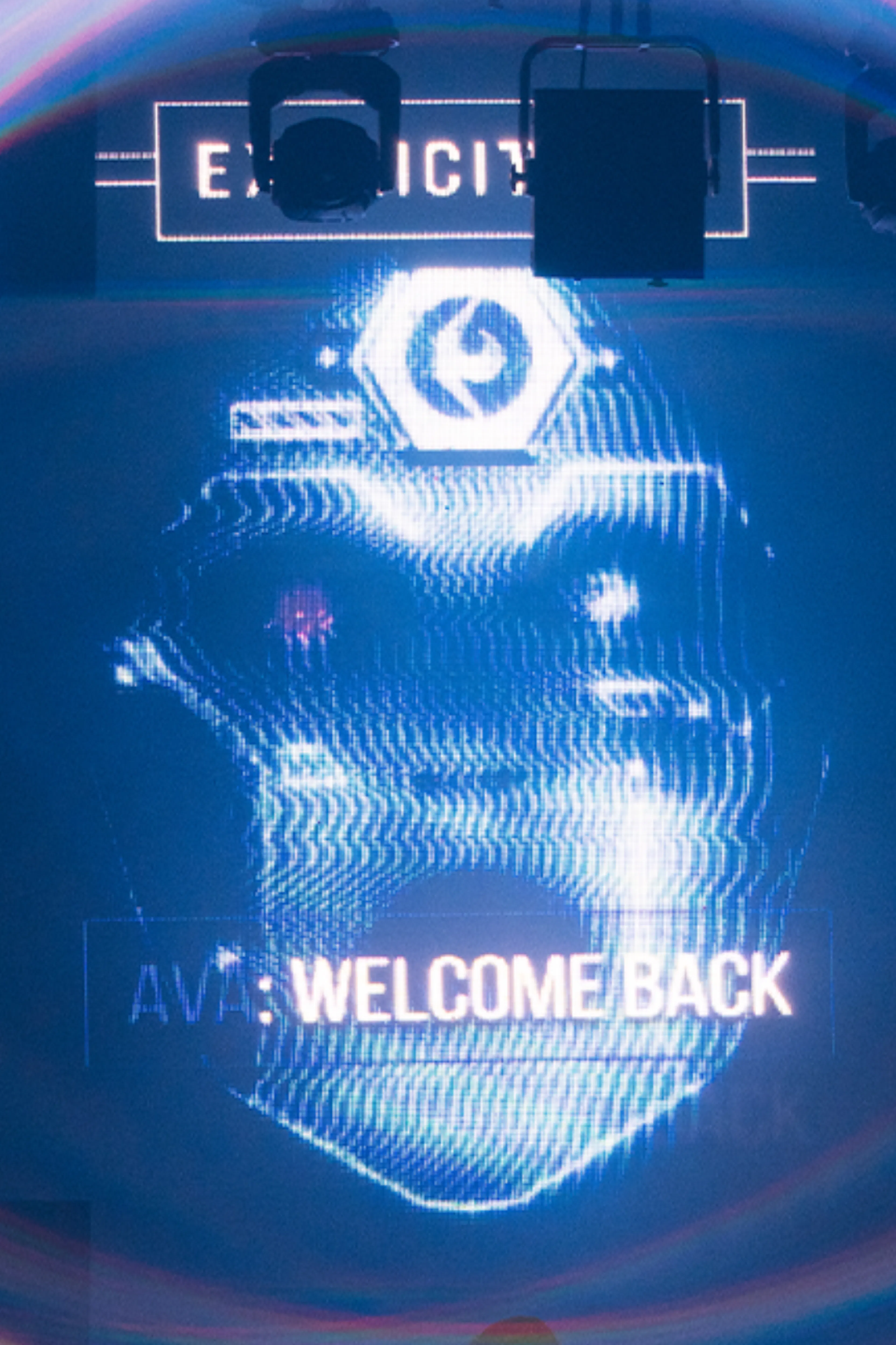Explicit: Bass on the block stage visuals of an AI robot