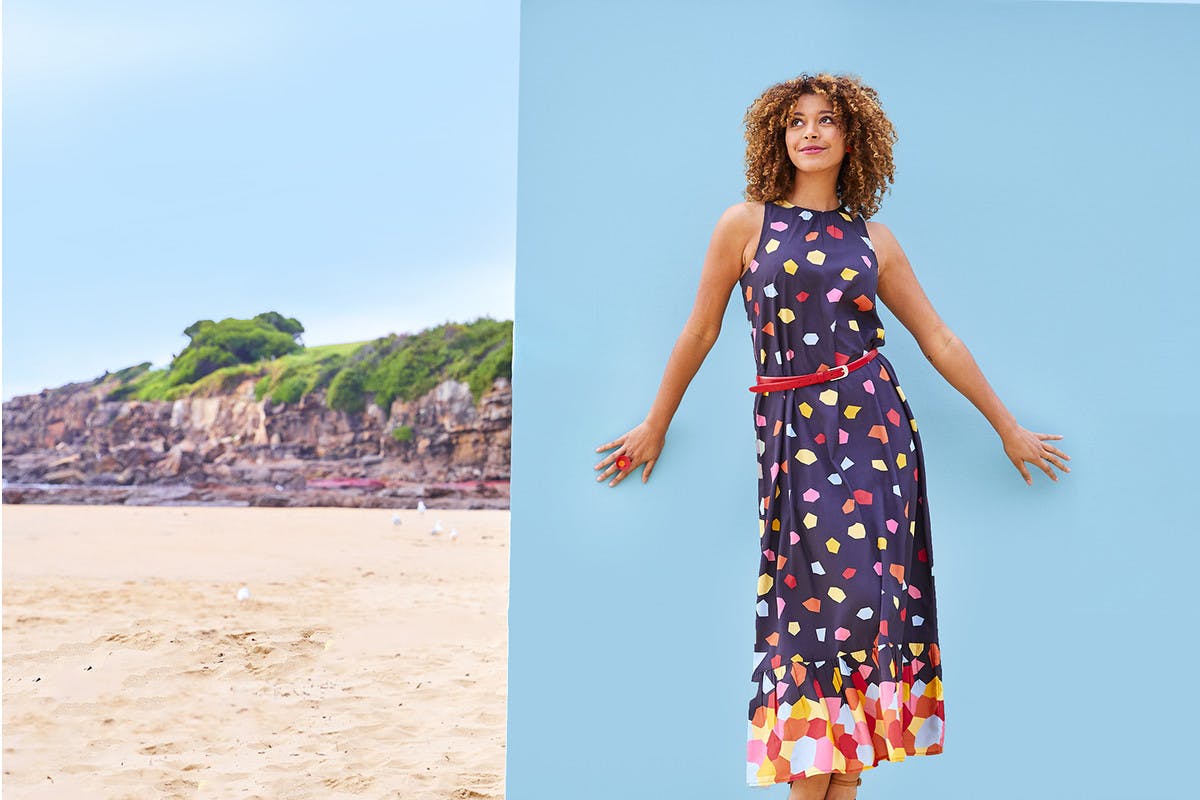 HANDPICKED BY BIRDS Falling Bricks Maxi $129.95