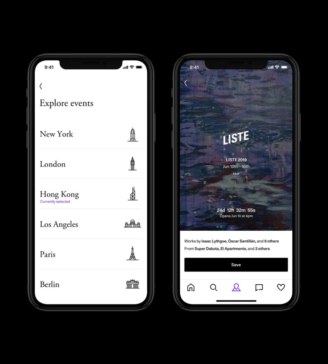 Artsy City Switcher UI Design - Chris Biron