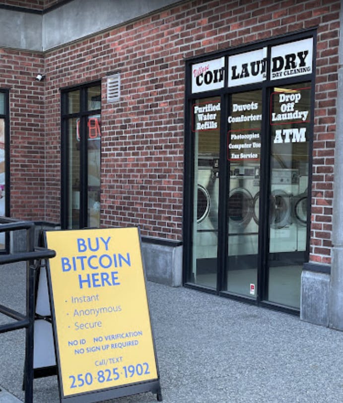 village-coin-laundry-and-purified-water-kelowna-bc exterior bitcoin-central atm