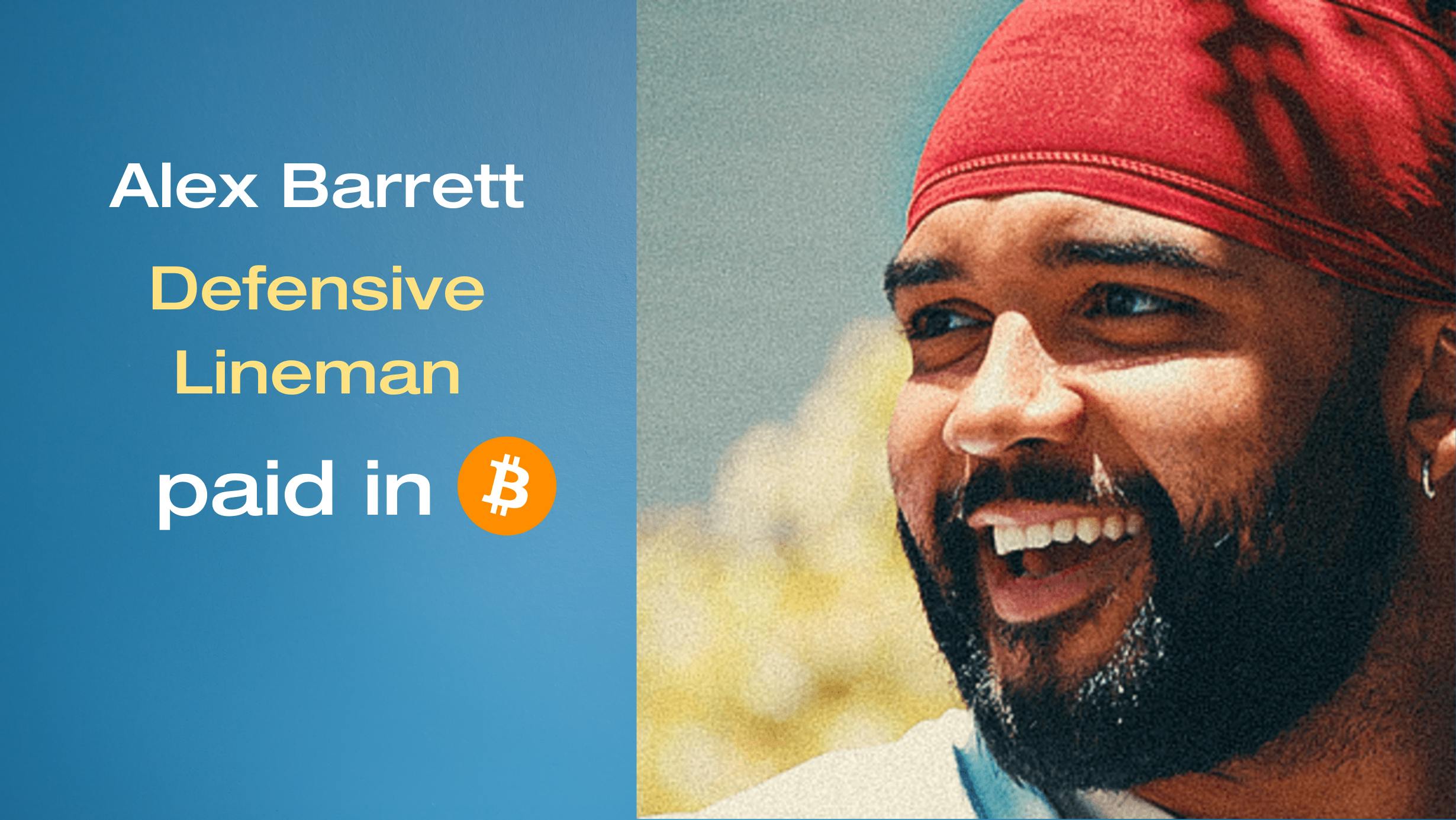 Professional Football Player Alex Barrett Gets Paid in Bitcoin with Bitwage  | Bitwage Blog
