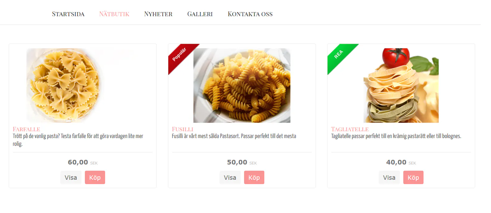Försäljning i Spiris Webshop