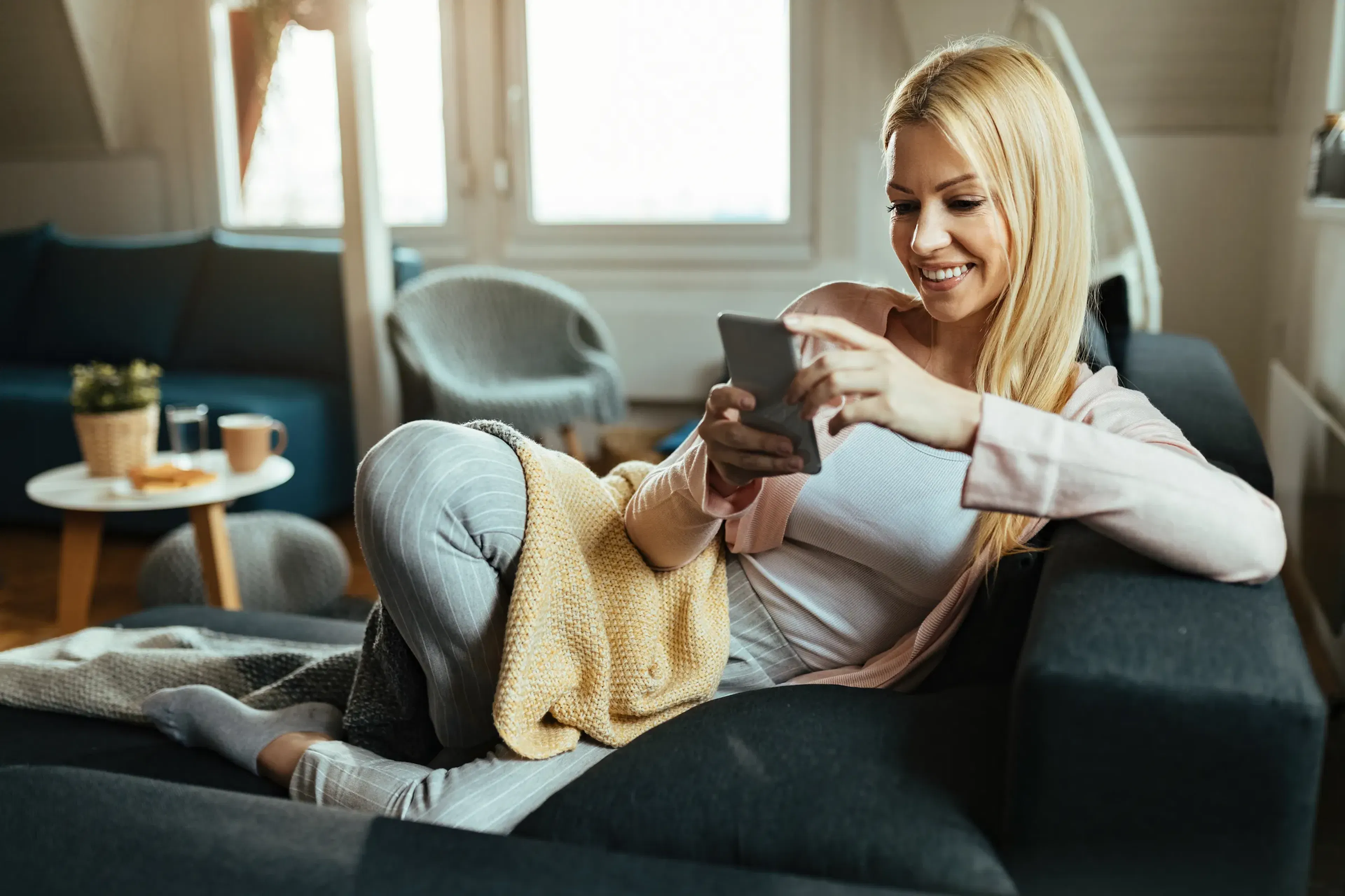 Medlem bokar i appen hemma i soffan