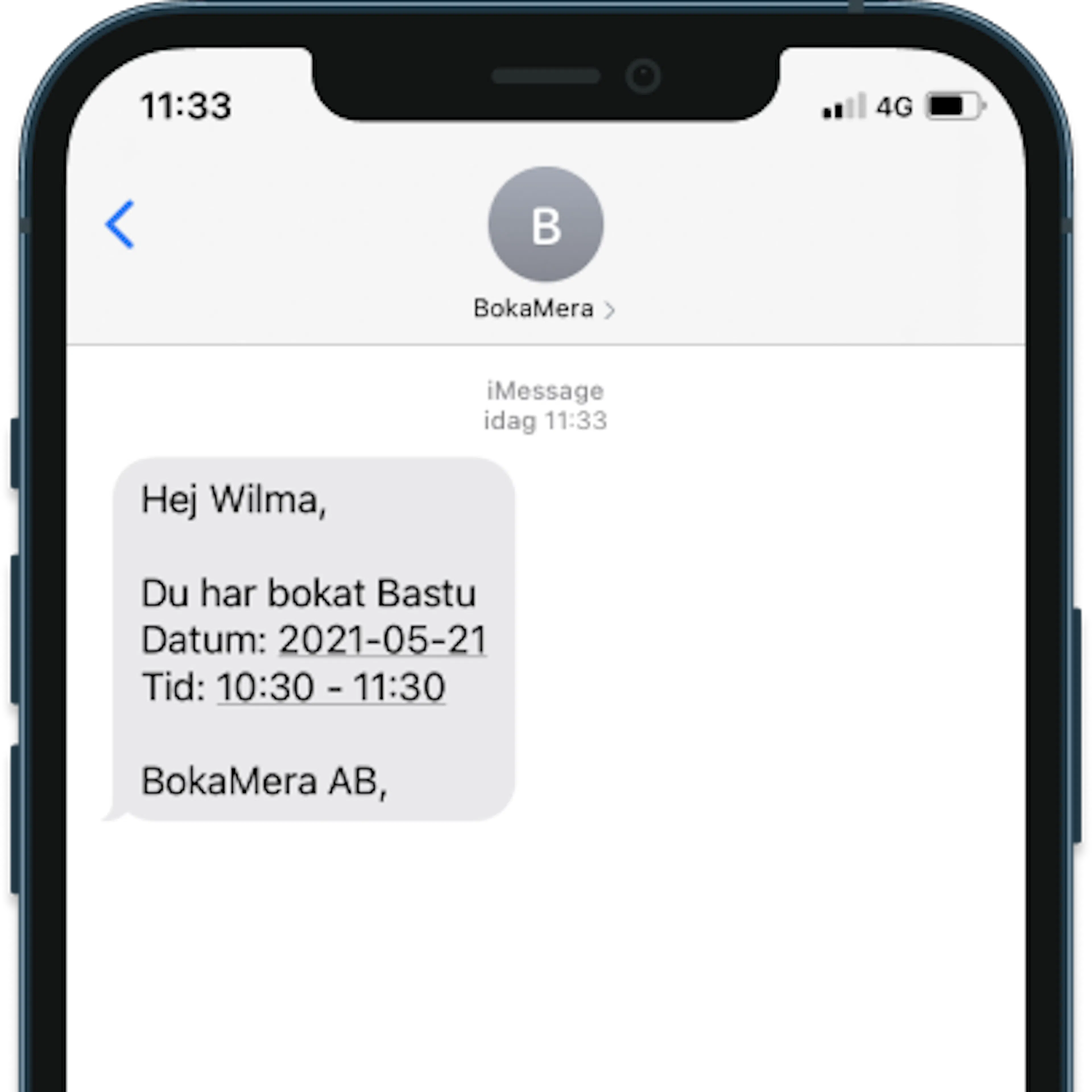 Kunden kan få påminnelser via SMS eller e-post