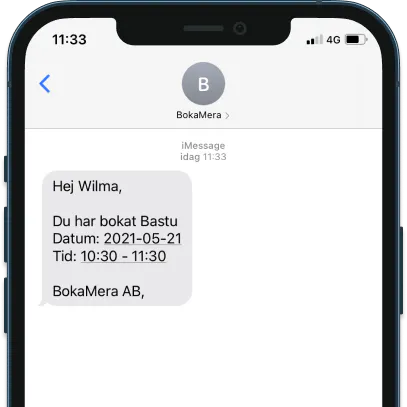 Kunden kan få påminnelser via SMS eller e-post
