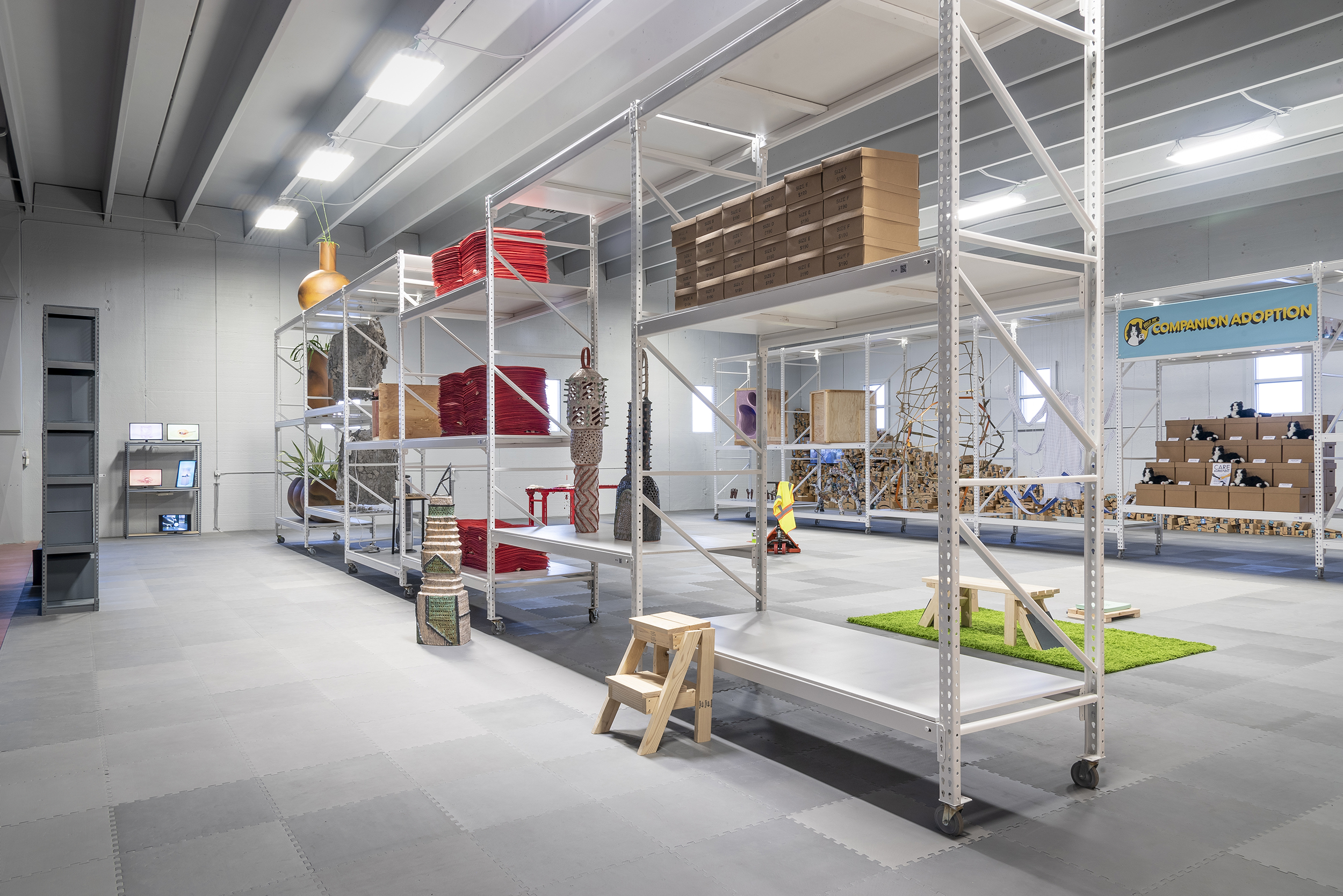 The Fulfillment Center (installation view), 2019. Black Cube Headquarters, Englewood, CO. Courtesy of Black Cube. Photo by Third Dune Productions. 