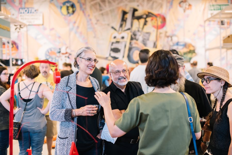 Laura and David Merage of the Merage Foundations at the public opening of Black Cube Headquarters on Sept. 13, 2019; Photo by From the Hip Photo