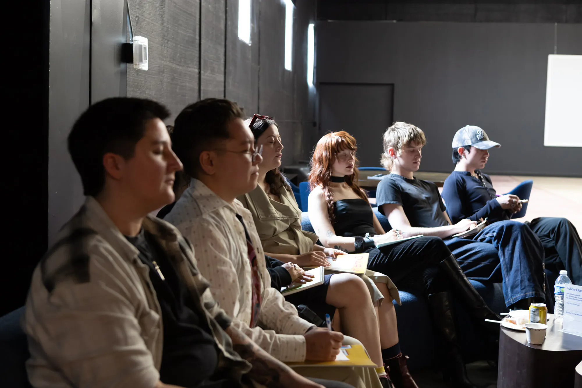 Talk With Your Mouth Full (brunch program) featuring Apple Hultz, May 3, 2026. Black Cube Headquarters (BCHQ), Englewood, CO. Courtesy the artist and Black Cube. Photo: Sara Ford.