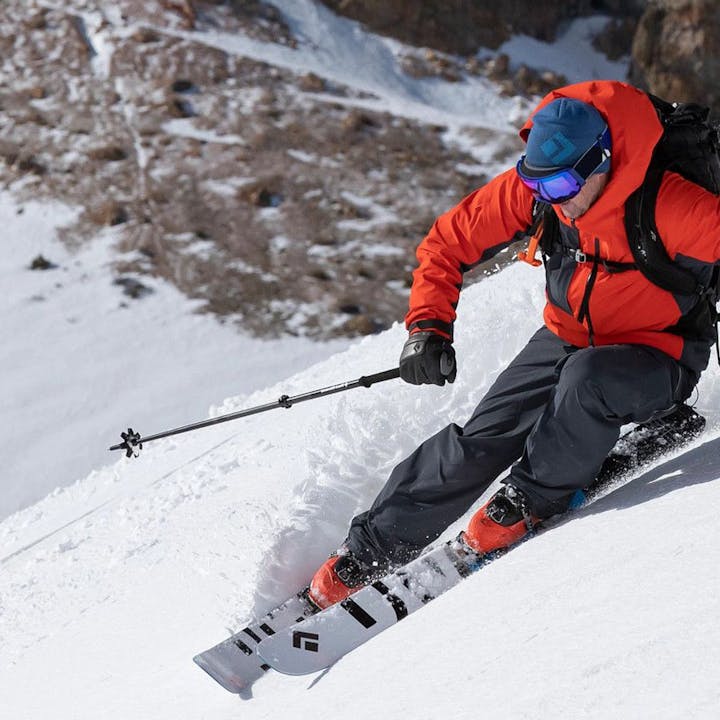 Photograph by Jeff Cricco of a backcountry skier. | Snow Gear