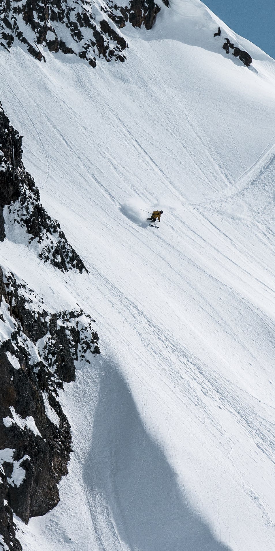 Black Diamond Athlete Tobin Seagel riding a line in British Columbia, Canada.