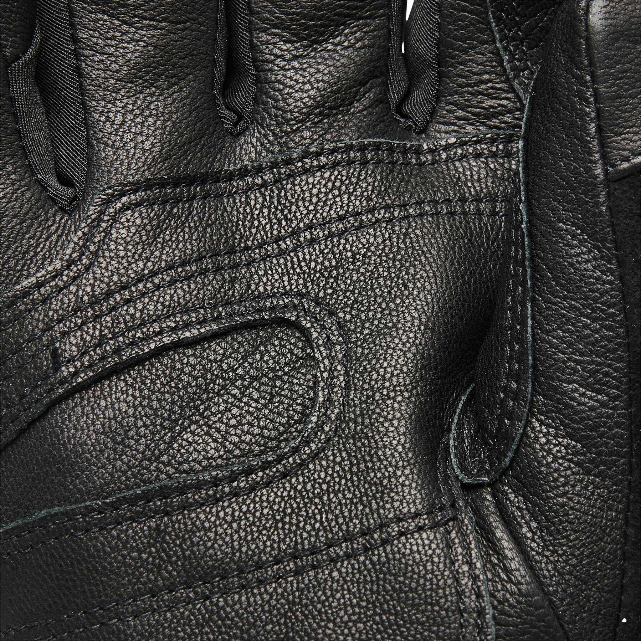 Detail shot of the leather palm