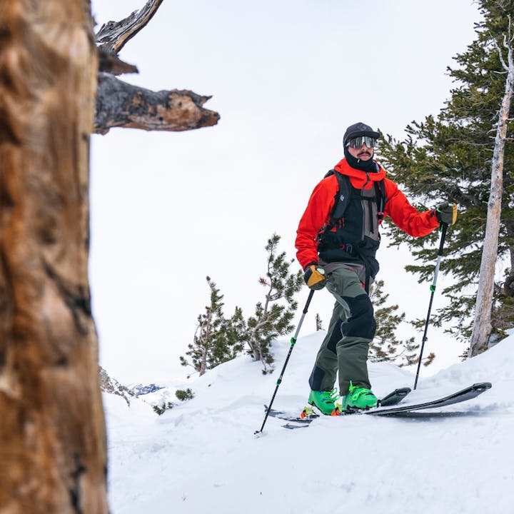 Turner Petersen skinning at Alta, Utah | Black Diamond Ski Pants