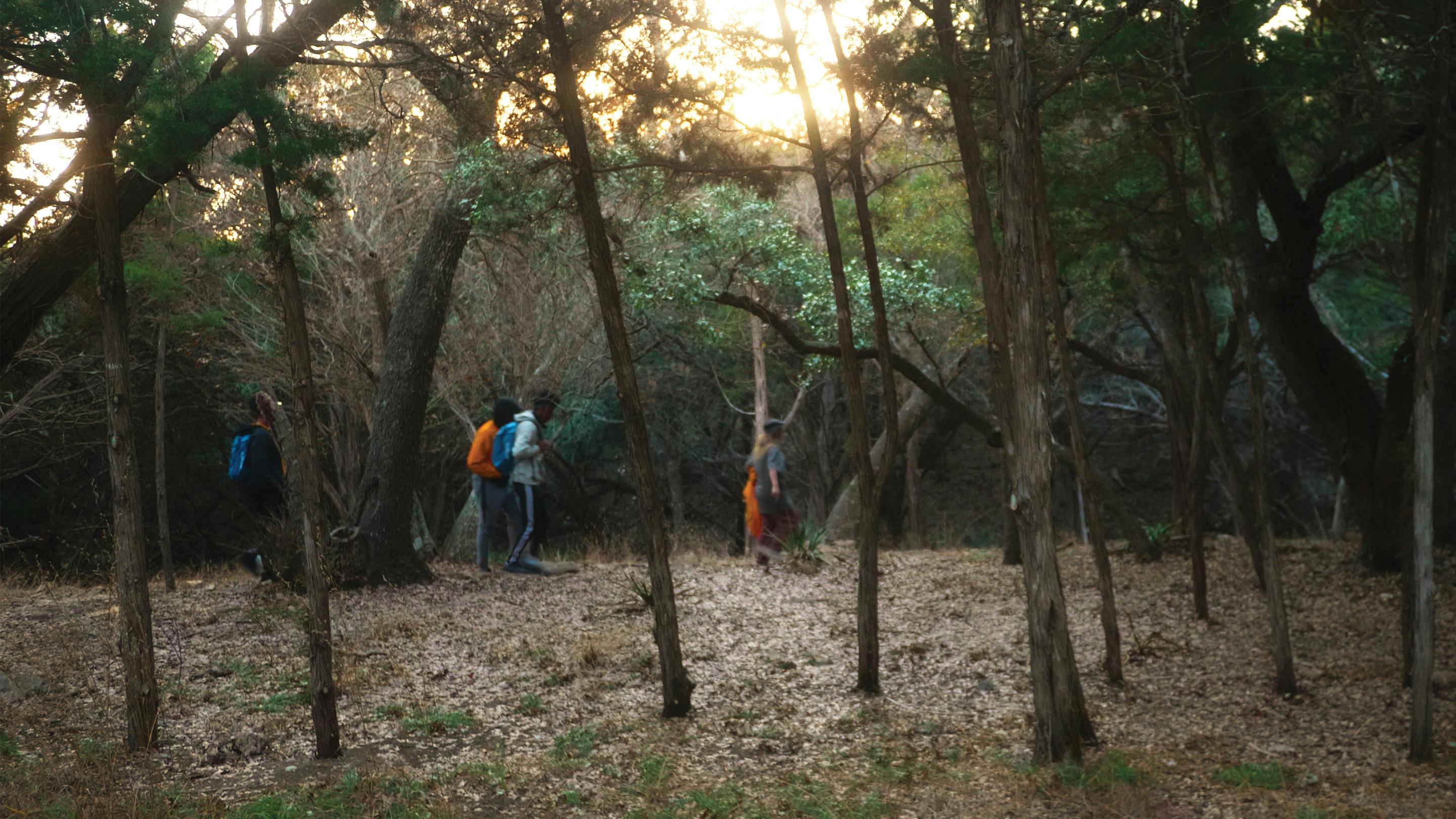 Member of The Black Outside hiking together.