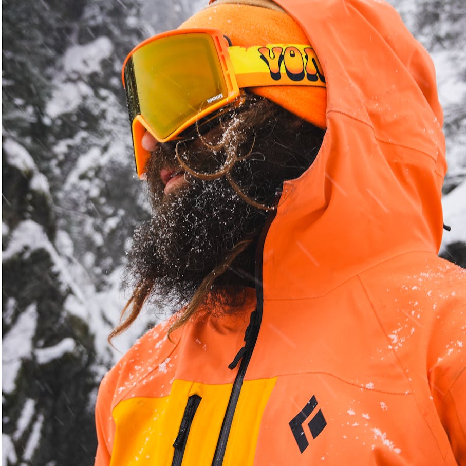 BD athlete John Jackson smiles after a big line in a Recon Pro Shell.
