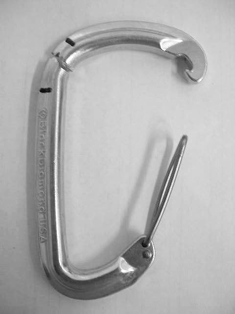 carabiner broken at the top rounded edge