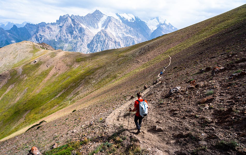 Nik Berry hiking across Kyrgyzstan