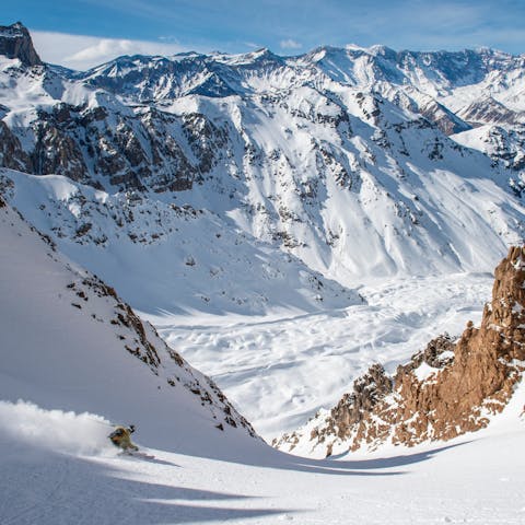 BD ambassador Dorian Densmore skiing the Chile backcountry. 
