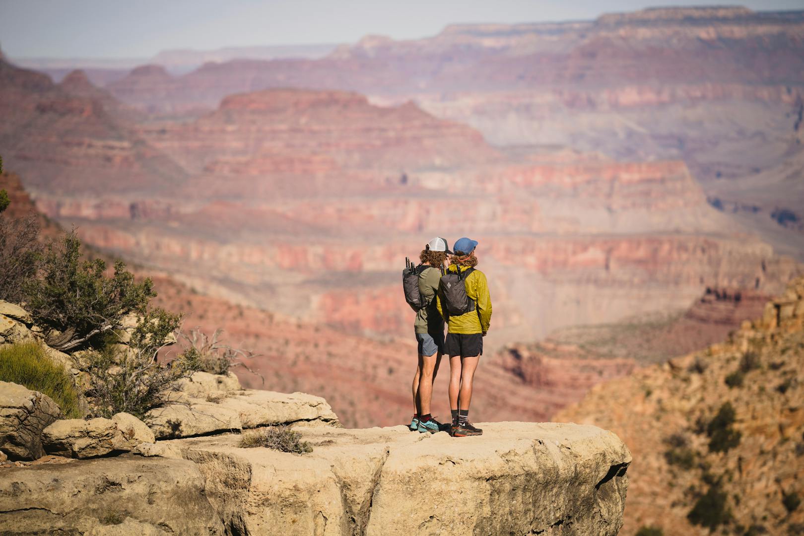 BD athletes Kyle Richardson and Joe Grant looking out over a canyon