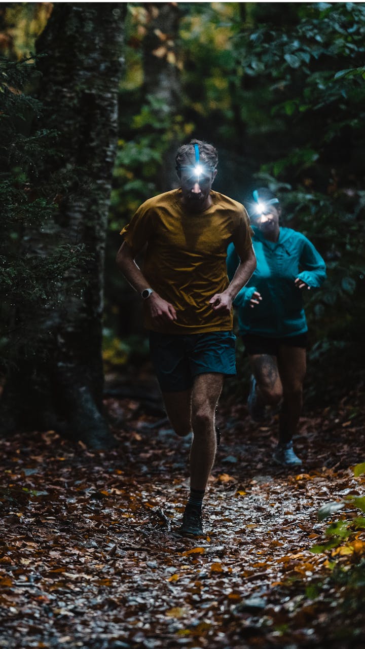 Running with the new Black Diamond Headlamps in Vermont. 