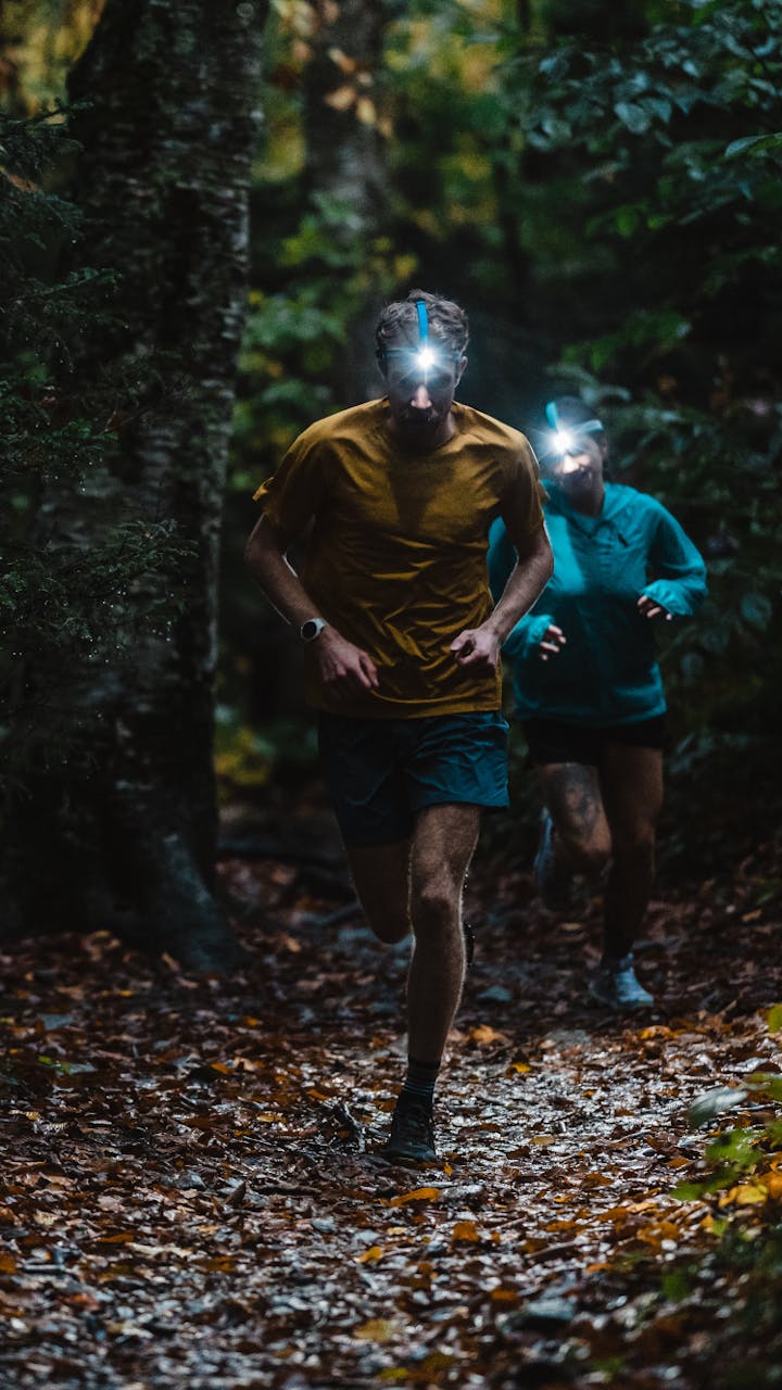 Running with the new Black Diamond Headlamps in Vermont.