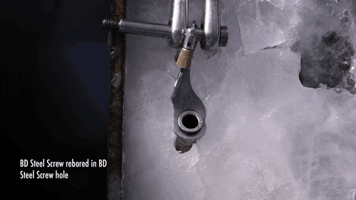 BD steel screw rebored in BD steel Screw