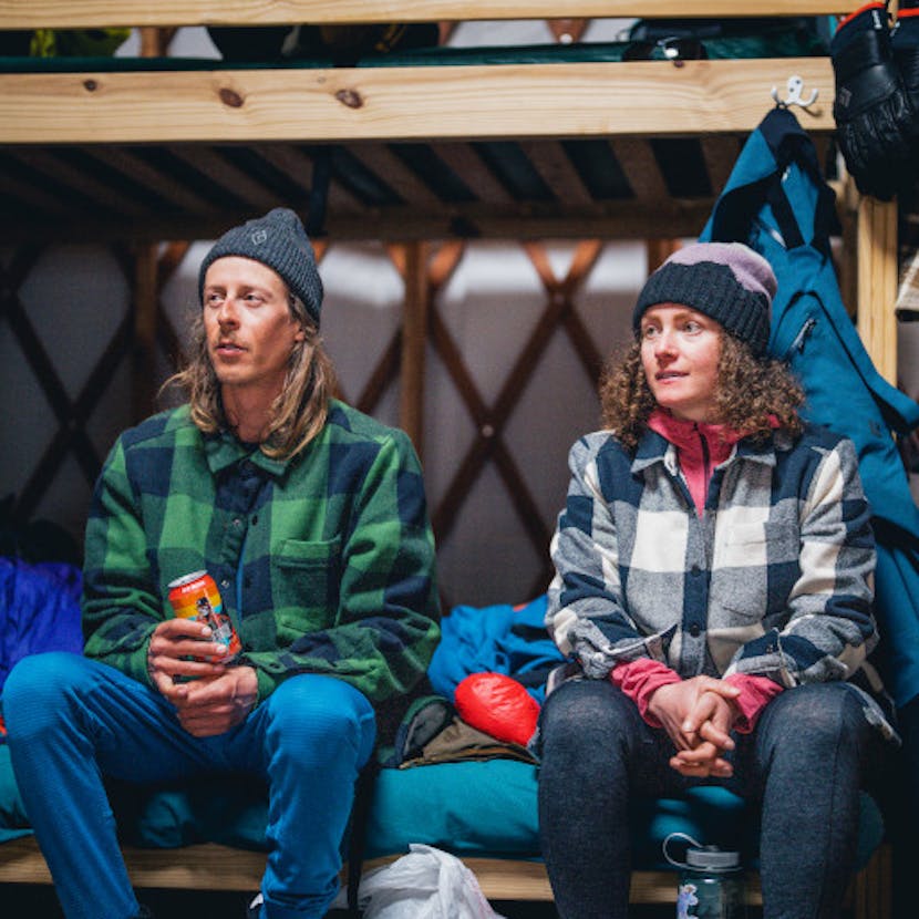 Listening to a story in the Project Lined Flannel.