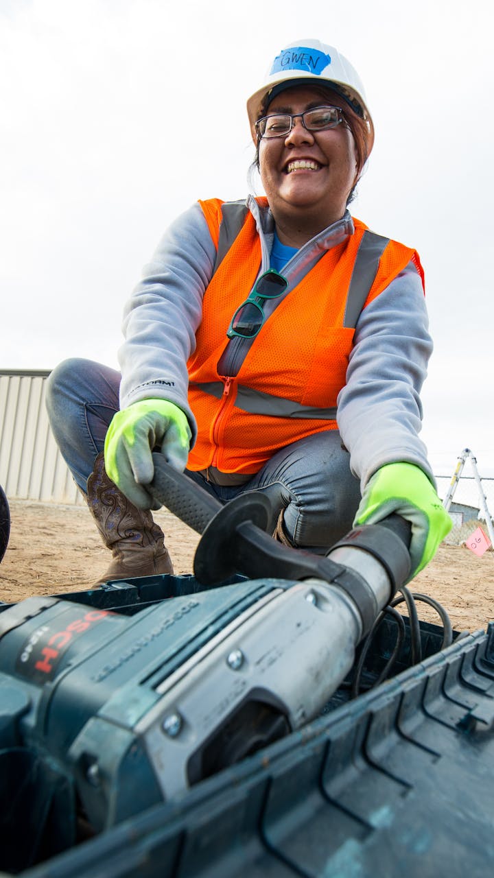 men working on site