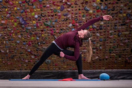 Claire Buhrfeind stretching