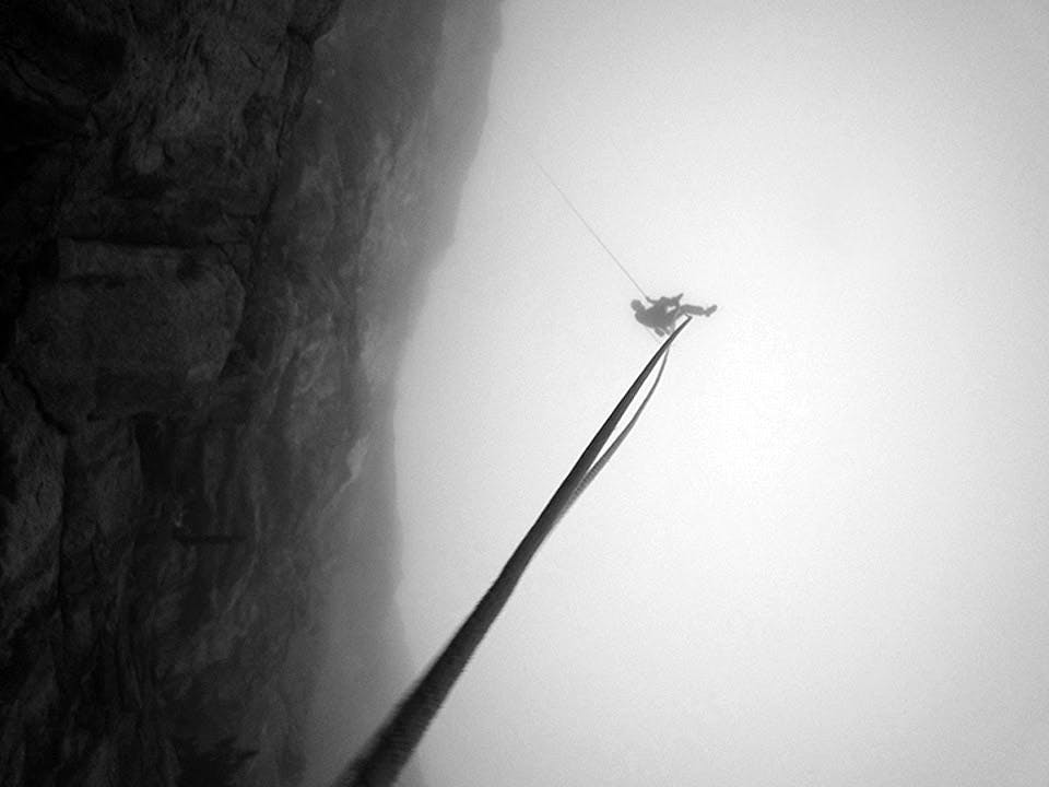 Climber on Rappel