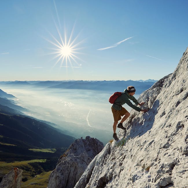 BD Employee Remco Graas scrambling up Brandjochspitz in Innsbruck, Austria