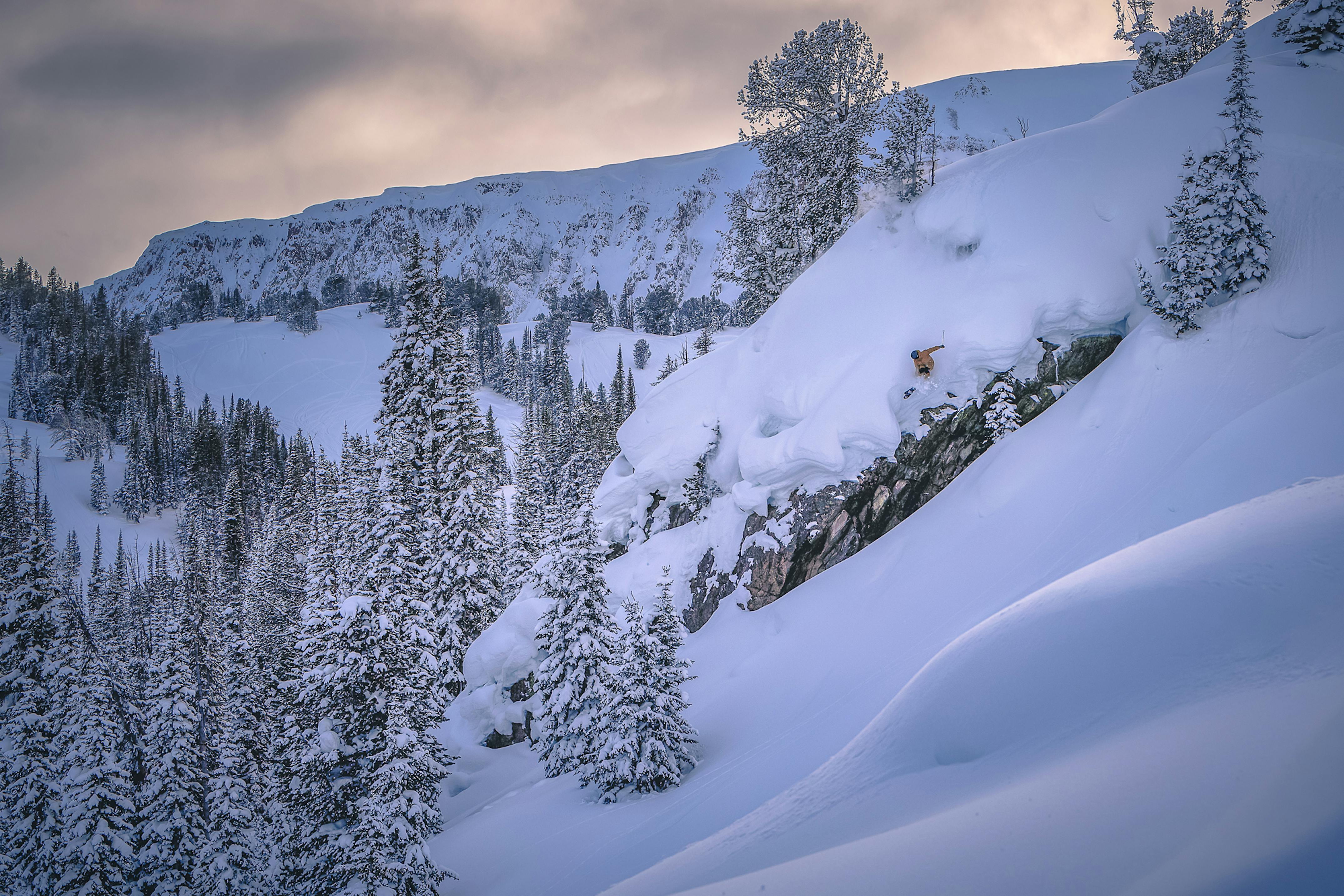 Black Diamond Athlete Parkin Costain skiing in the backcountry